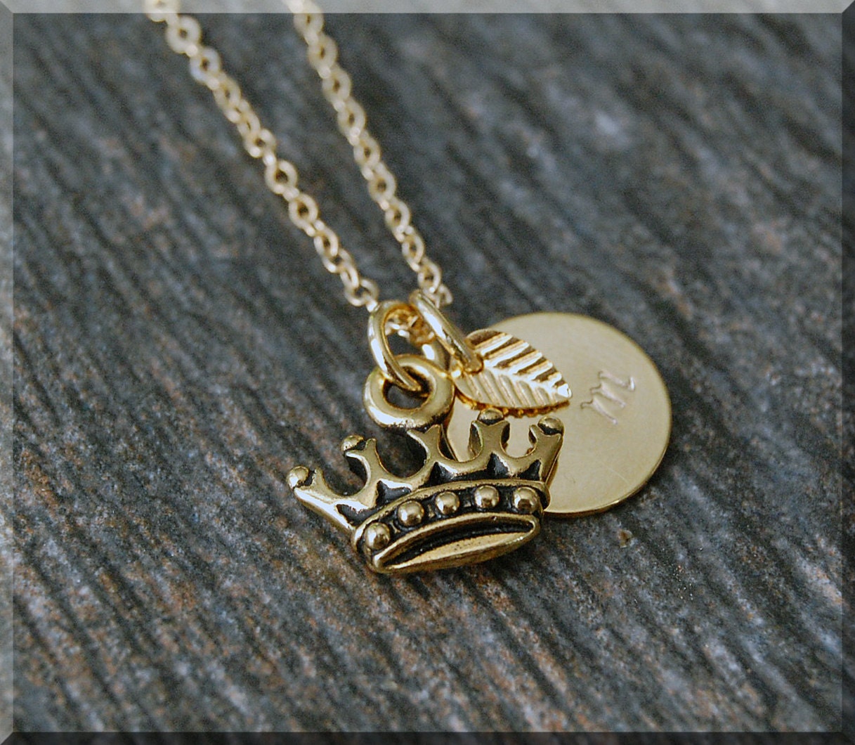 Gold Royal Crown Charm Necklace