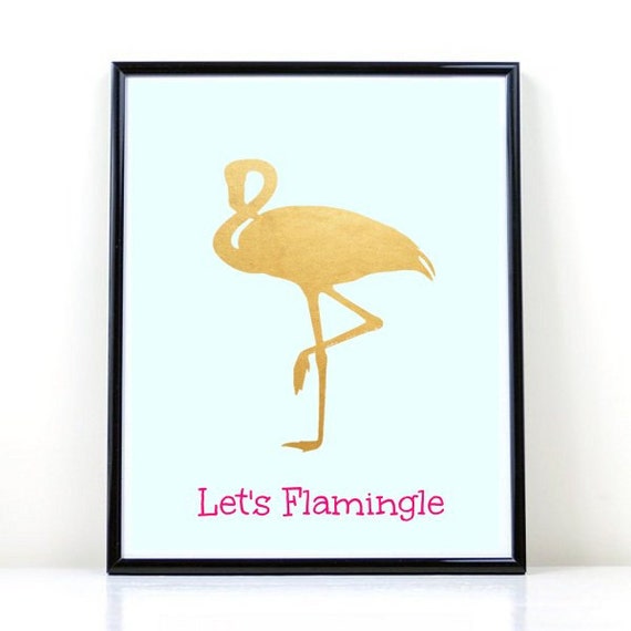 Flamingo Print Printable Art Lets Flamingle by inthepinkprints