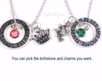 SALE Wizard of OZ Necklace Set, Wicked the Musical Necklaces Set of 2 BFF The Wizard of Oz Gift Elphaba Galinda Glinda necklace Birthstone