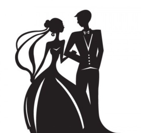 Bride And Groom Wedding Vinyl Decal Sticker By Myboocreations