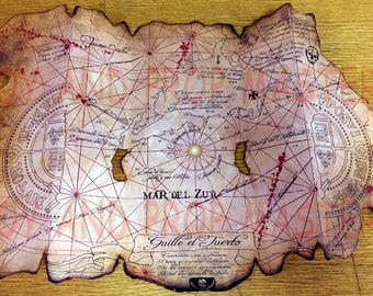 The Goonies One Eyed Willie’s Accurately Folding Pirates Treasure Map replica paper prop Chunk Sloth Astoria, Oregon Cannon Beach Mikey