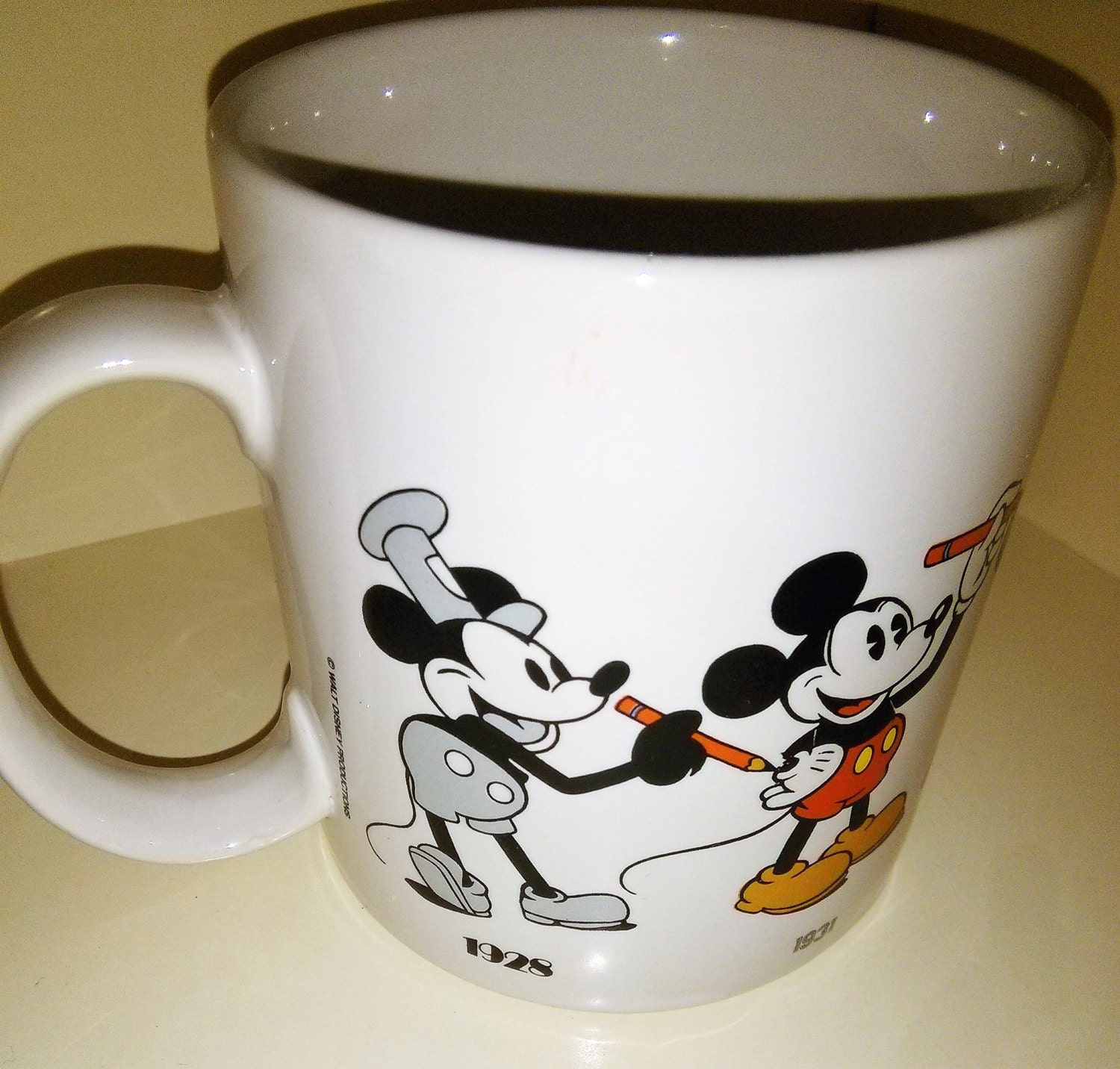 FREE SHIPPING Vintage Disney Mug Mickey Mouse Mug Through