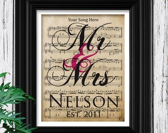 3rd Anniversary Gift For Wife | YOUR WEDDING SONG | 100% Cotton Sheet Music Art with Velvet Texture | 3 Year Anniversary | 3rd Anniversary