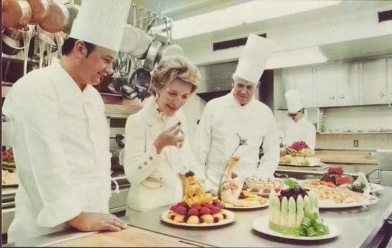 Vintage Postcard ~ Nancy Reagan in the White House Kitchen ~ Reagan collectible ~ political postcard ~ presidential memorabilia ~ epherma