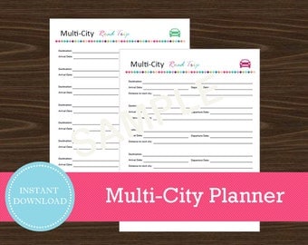 Road Trip Planner Printable and Editable Travel Planner