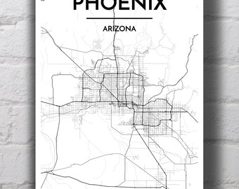 Phoenix city map | Etsy