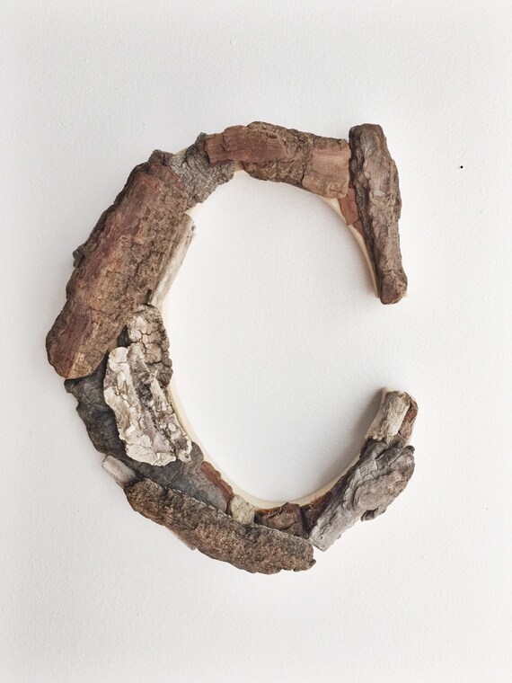 Driftwood Letter Letter C Rustic Wood Letter Wood by IronandTides