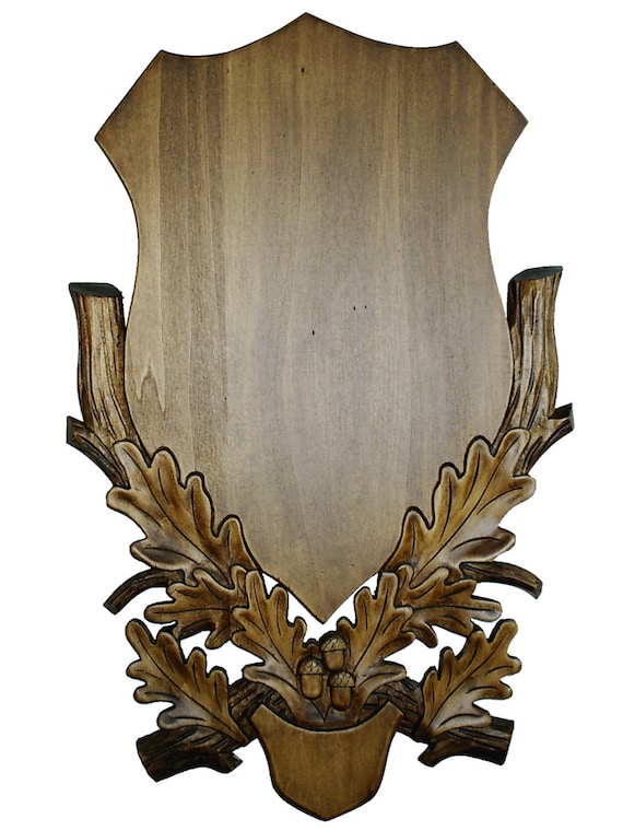 Hand Carved Solid Wood Mounting Plaque Taxidermy Fallow Deer