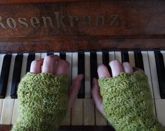 Hand knitted fingerless gloves, handwarmers, mittens