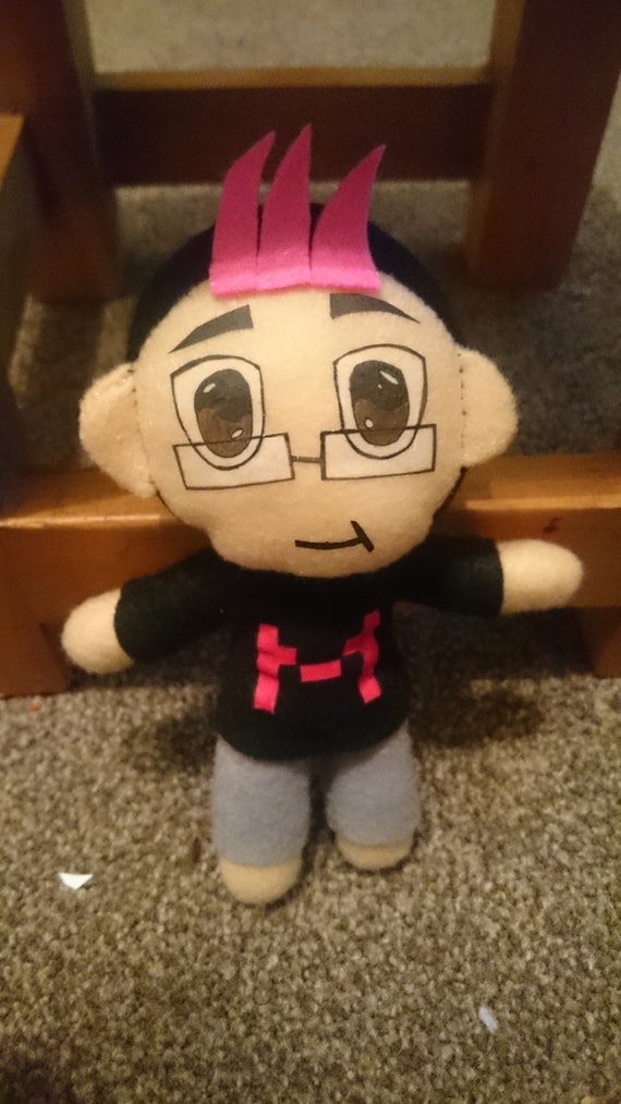 Markiplier plushie with pink hair