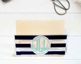 Personalized business card holder, monogram business card holder, office decor, desk accessory, desk decor, organization, secretary gift