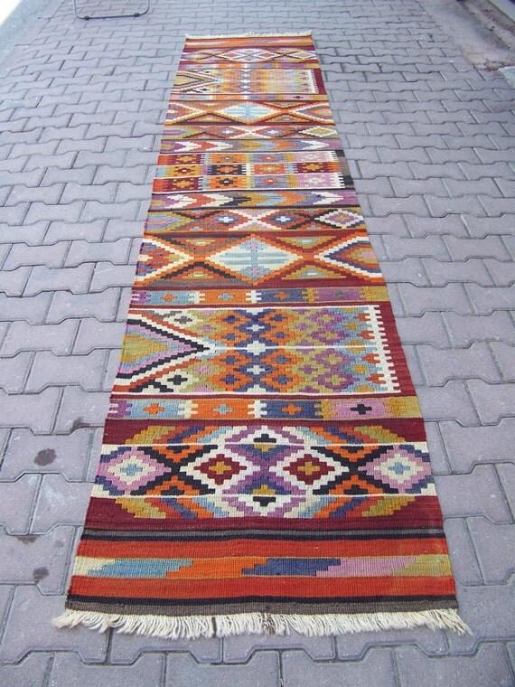 Runner Kilim Rug Multi Colored Oriental Floor Runner Kilim