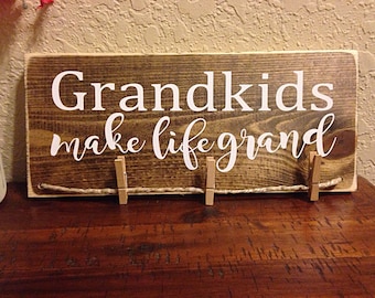 Grandkids make life grand | grandchildren sign | gifts for grandparents