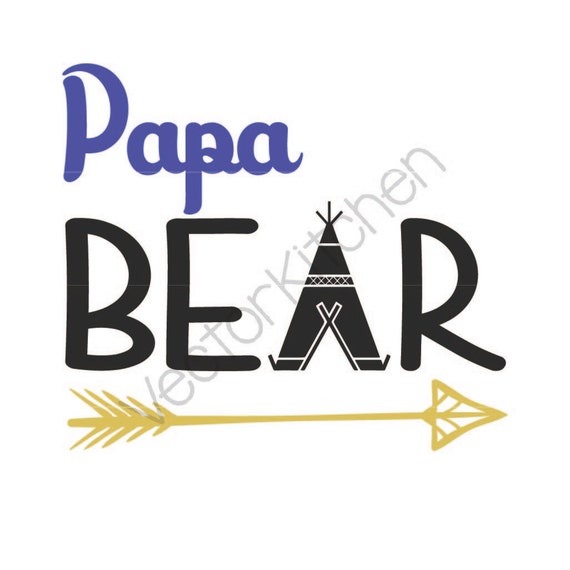 Download Papa Bear Cutting Template SVG EPS Silhouette DIY Cricut