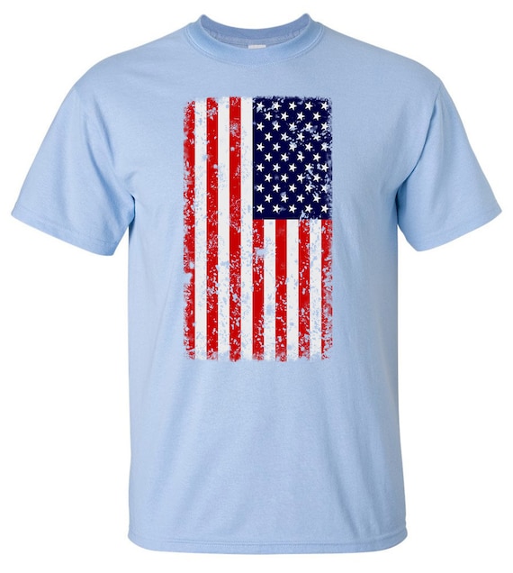Distressed American Flag Vertical T-shirt MU468