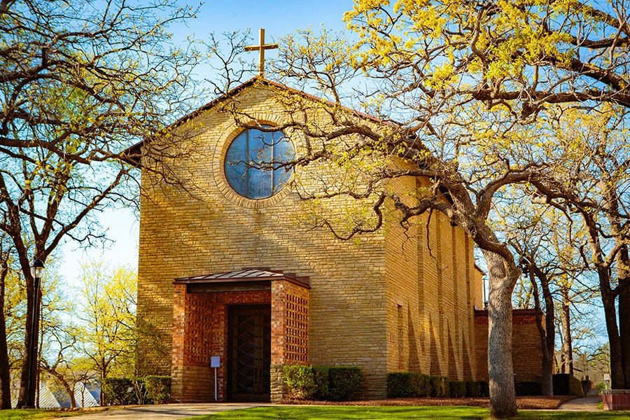 Stretched Canvas TWU Little Chapel in the Woods Denton