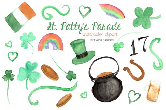 Watercolor St Patrick's Day Clipart SVG File