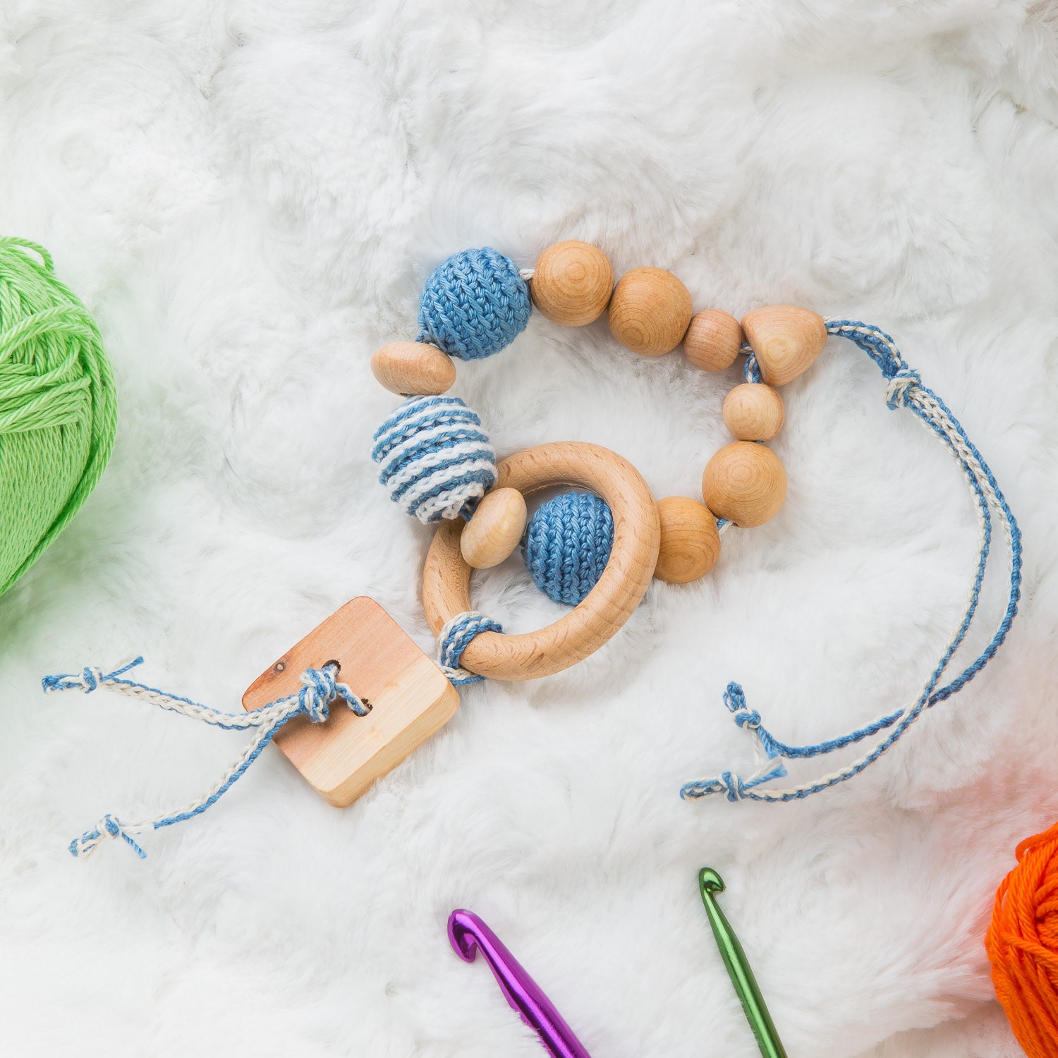 Wood teething toy Newborn gift toys Baby Teething organic