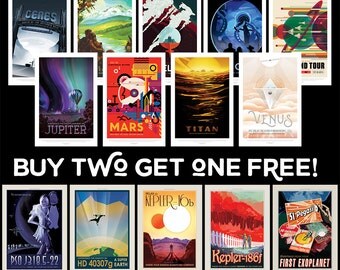 NASA Posters: Buy Two Get One Free! NASA "Visions of the Future" Posters, NASA Posters, Nasa Prints, Space art, wall art set, space wall art