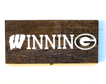 University of Wisconsin Rustic Wooden Sign | Packers Sign | Wisconsin Badgers Sign | Badgers | Green Bay Packers | Winning | UW Madison