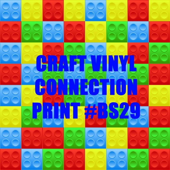 Printed vinyl Lego blocks adhesive vinyl by CraftVinylConnection