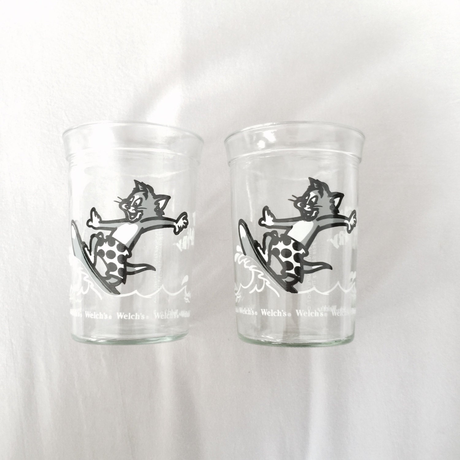 Welchs Jelly Glasses // Tom and Jerry Cartoon // Vintage Jelly