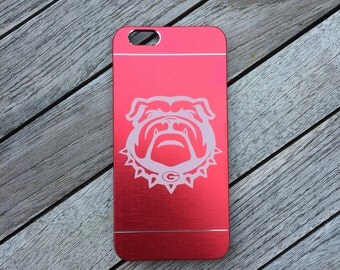 Laser etched University of Georgia bulldogs brushed aluminum iPhone 6/6s case - college pride - georgia alumni - georgia student