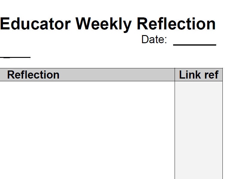 Educator Weekly Reflection Template PDF By ECECQualityDesigned