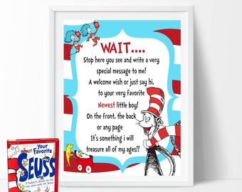 Items similar to Dr. Seuss Quote - Baby Shower Guest Book Sign - Baby ...