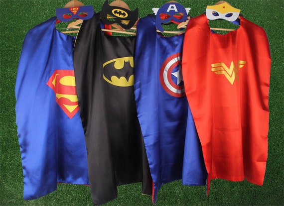 Set of 4567-19 Adult SuperHero Capes and Masks by SuperPartyEtsy