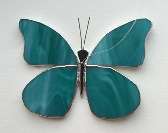 Turquoise butterfly in Tiffany technique