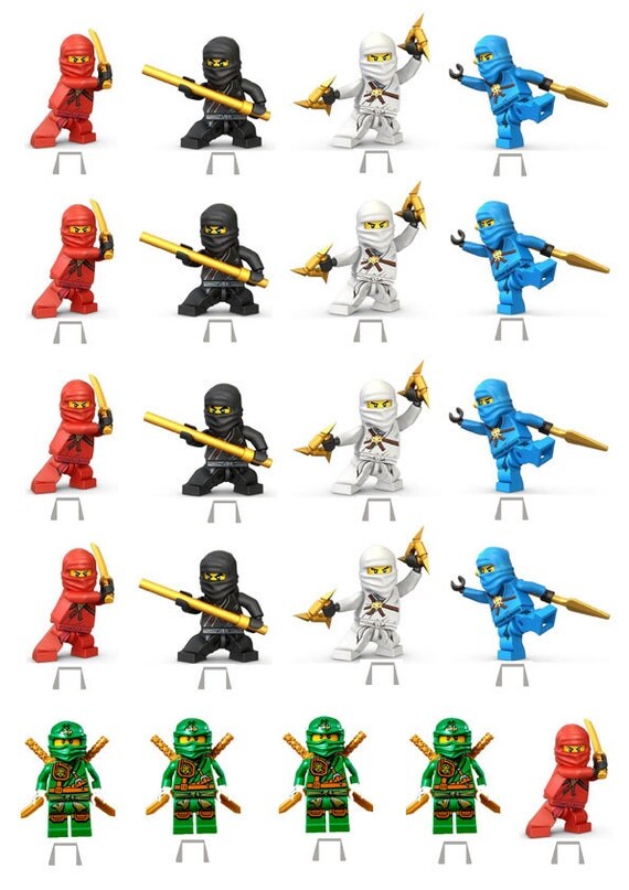 NINJAGO Cupcakes Toppers Stand ups edible wafer paper 21 NINJAGO Cupcakes Toppers Stand ups edible wafer paper 21