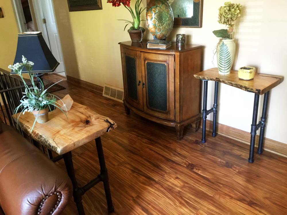 Live Edge Wood Table Set End Table Side Tables Accent