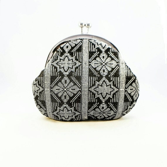 Chic Clutch Songket Black and Silver Gold Unique clutch