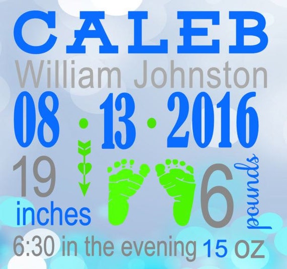 Download Baby Boy Birth Announcemnt SVG Baby/Birth svg Baby/Birth/New