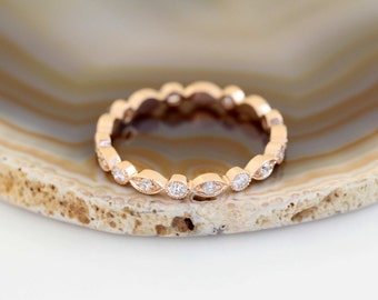 art deco wedding band rose gold wedding band vintage wedding band vintage diamond - Gold Wedding Ring art deco wedding band rose gold wedding band vintage wedding band vintage diamond - Gold Wedding Ring