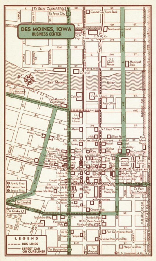 Des Moines Iowa Map Des Moines Wall Art Des Moines Map Art