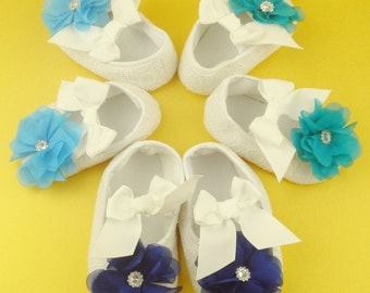 turquoise baby shoes