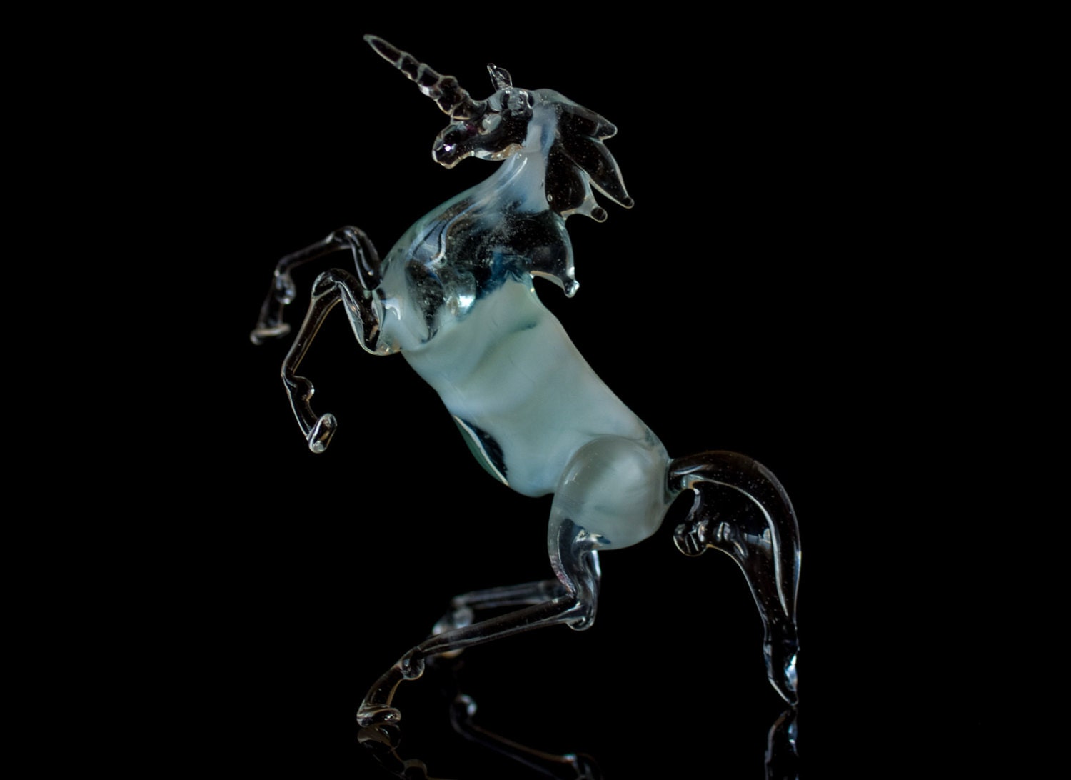 small glass unicorn figurine