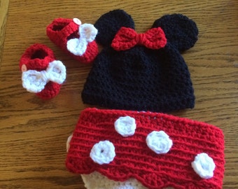Crochet Minnie Mouse / Mickey Mouse Inspiré Beanie - France