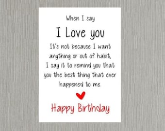 Birthday Card romantic love Wife/Husband/Boyfriend/Girlfriend
