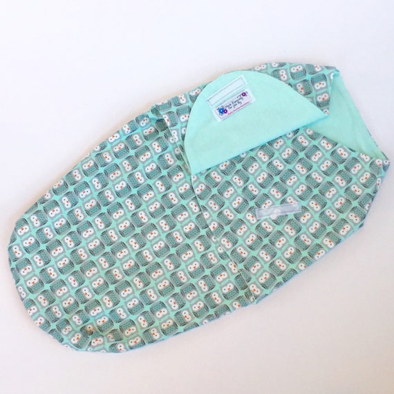 Baby Swaddle Snuggler velcro wrap modern mint and grey