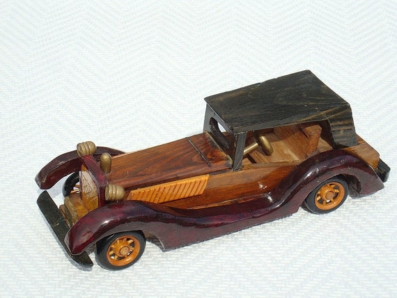 Retro model car vintage wood car model collectible vintage toy