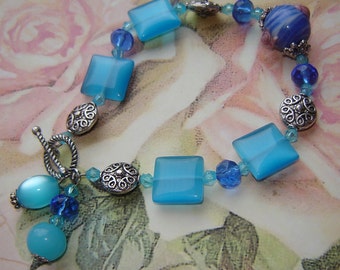 Azure Blue bracelet - Moranoglas - 21cm