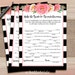 Help the Bride to Be Write Her Vows Printable Black and
