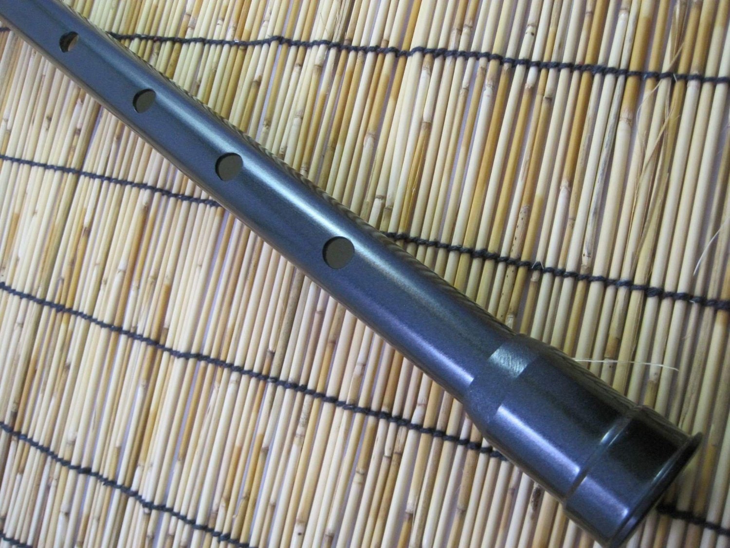 New Black PVC Shakuhachi Japanese Flute 1.8 in D Urban by Panothai