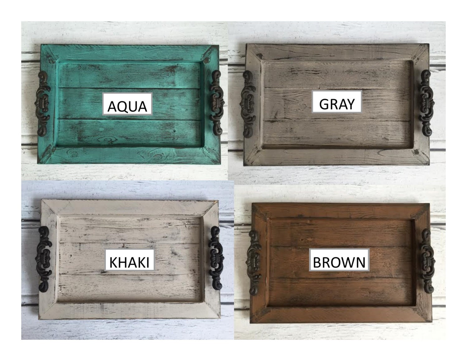 Personalized Decorative Serving Tray Family Initial