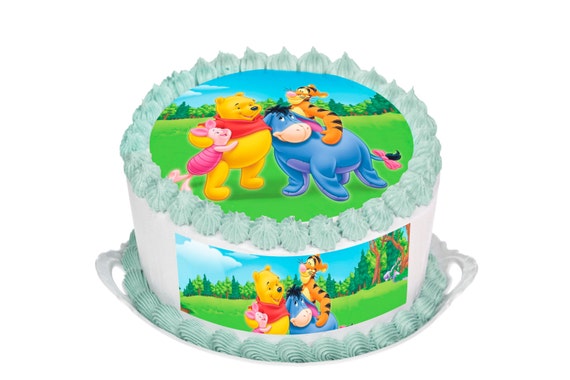 Winnie The Pooh Edible Cake Topper Round By SimplyCakeToppers