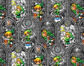 Nintendo Fabric - Nintendo Legend of Zelda Sword Powers 100% cotton fabric 44" wide ***K148