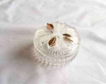 Glass Jewelry Box/ Jewelry Dish/Keepsake Trinket Box